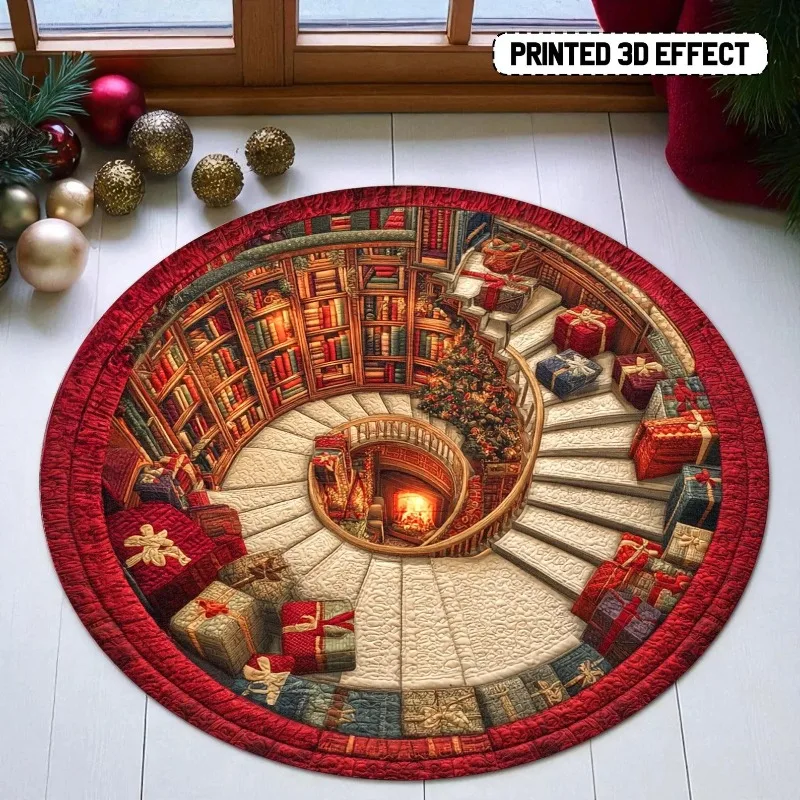 Commercial Book Printing Machines - 3D 책장 디자인의 크리스마스 카펫, 선물과