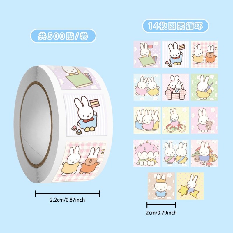 미피 500개 롤 스티커 고채도 귀여운 만화 프린팅 학 - Printer Paper 리뷰 및 가격